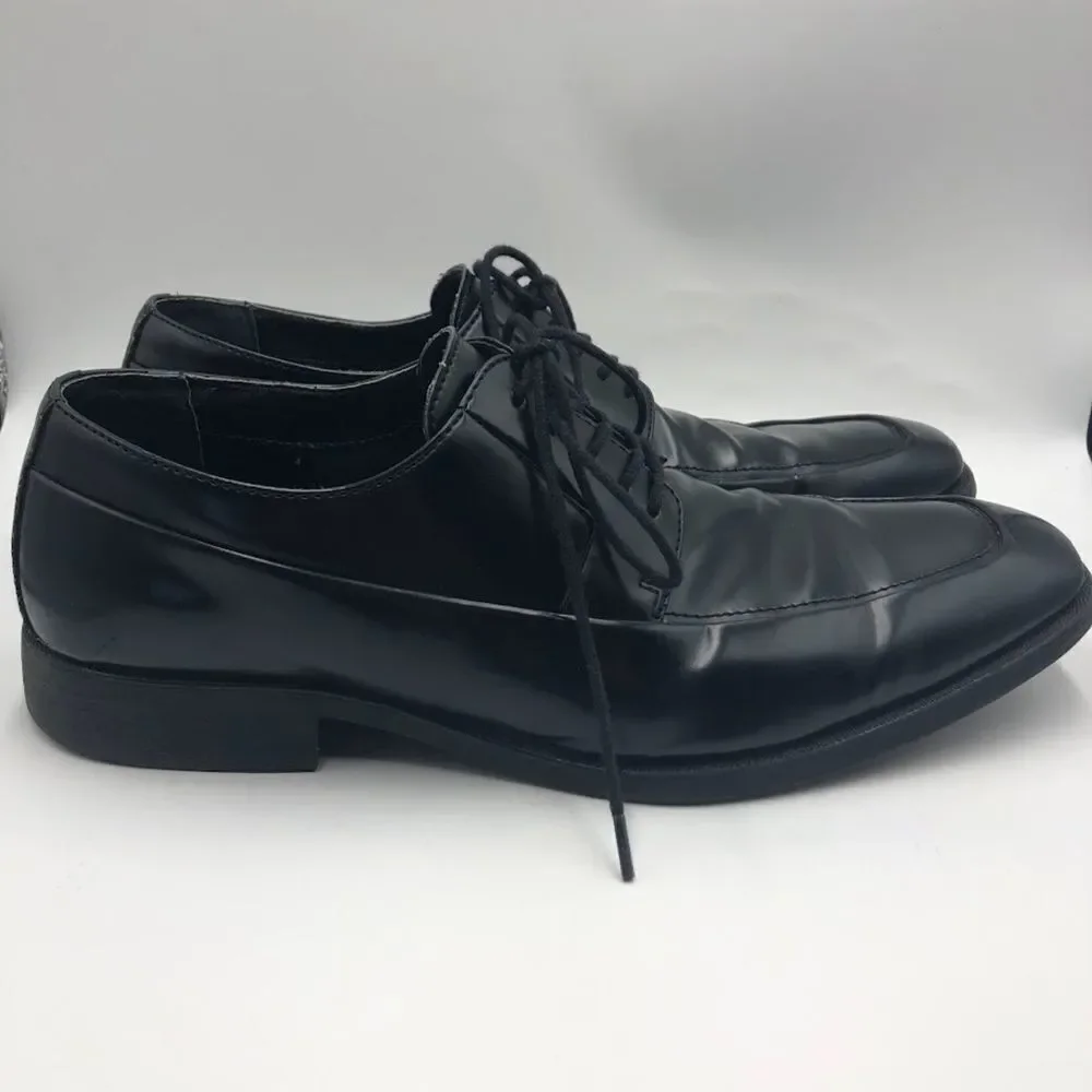 Calvin Klein Men's Elroy Black Lace Up Dress Oxfords Shoes Size 11 Square Toe